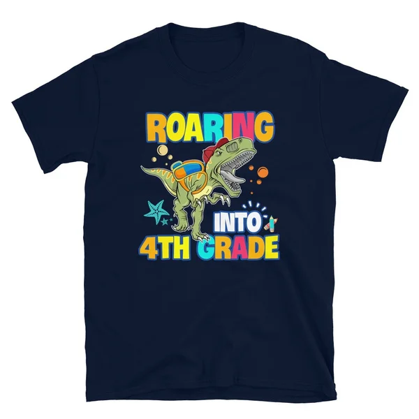 

Roaring Into 4st Grade T-Rex Student Teacher T-Shirt
