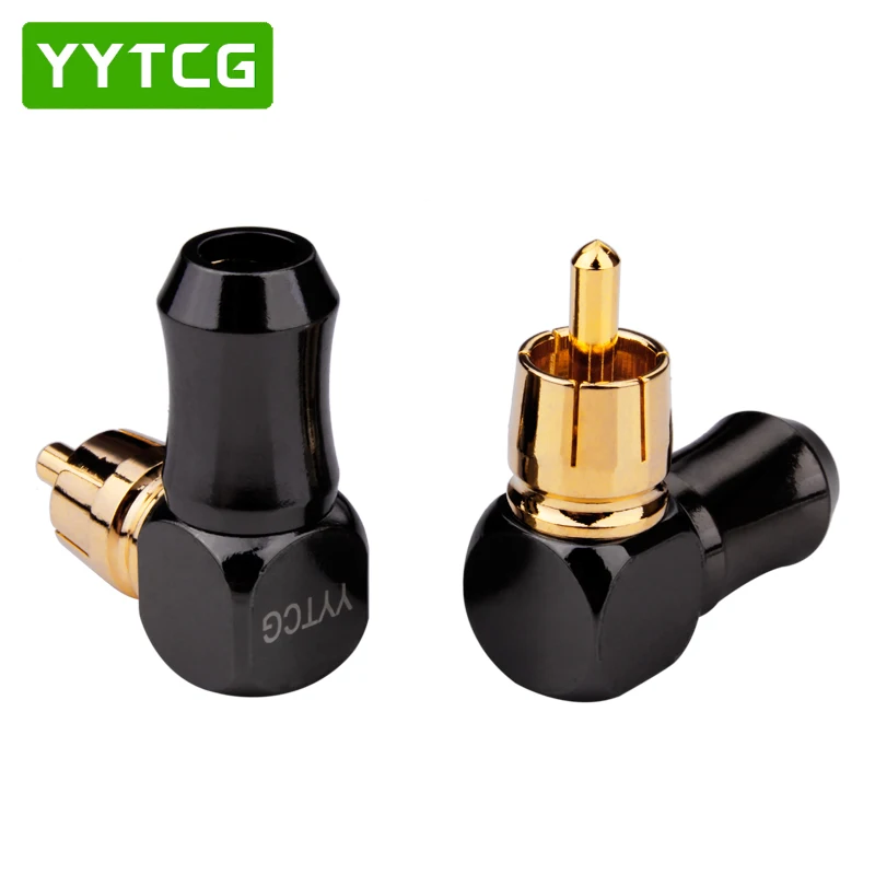 Аудиоразъем RCA с золотым штекером и углом 90 градусов|Коннекторы разъёмы| |