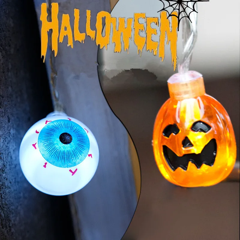 Светодиодная гирсветильник «сделай сам» на Хэллоуин, с тыквой, украшение для сада, домашвечерние, праздничная гирлянда, гирлянда на Хэллоуин, Рождественское украшение