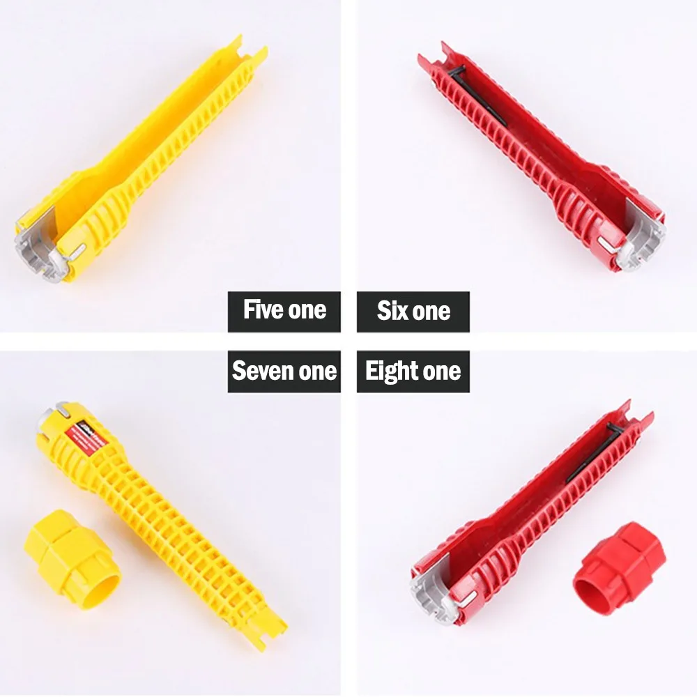 

8 In 1 Basin Flume Wrench Faucet Sink Installer Plumbing Tool Repair Hand Tool For Toilet Bowl Bathroom Kitchen Plumbing Removal