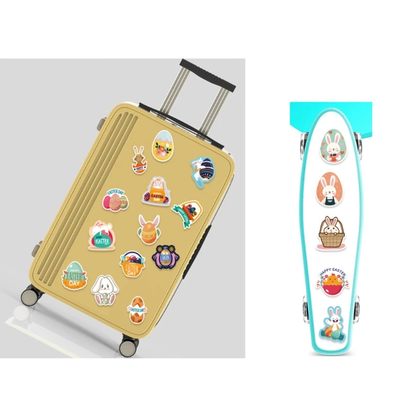 

50Pcs Waterproof Reusable Easter Stickers for Luggage Laptop Phone Festival Party Gift Stickers for Kids Teens Adults