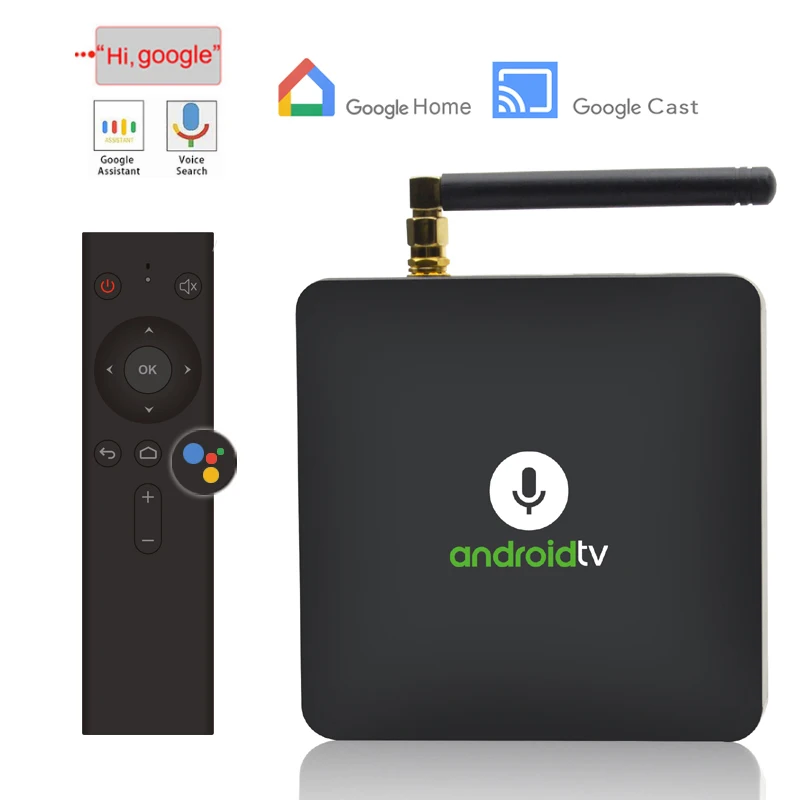 ТВ приставка Google Home Chromecast четырехъядерный процессор Voice Smart TV Box голосовое