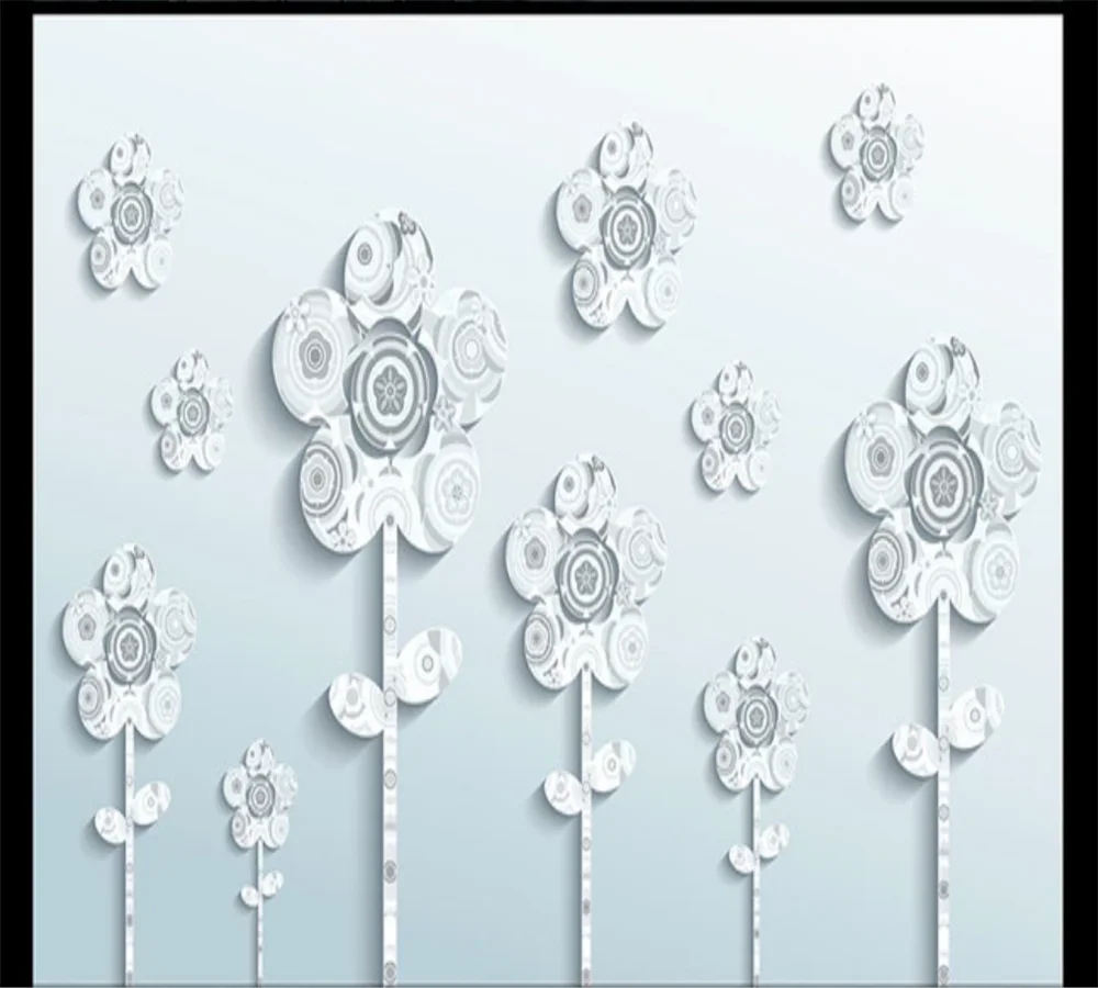 Пользовательские 3d фото стены 8D обои настенные Простые Модные трехмерные цветы