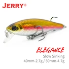 Медленно тонущий воблер Jerry Elegance, сверхлегкая жесткая приманка 5 см, 4 см, штепсельная вилка, плотный воблер, приманка для рыбной ловли