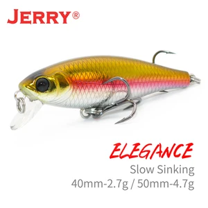 Медленно тонущий воблер Jerry Elegance, сверхлегкая жесткая приманка 5 см, 4 см, штепсельная вилка, плотный воблер, приманка для рыбной ловли