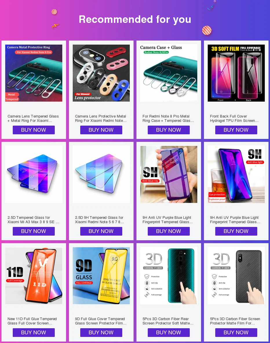 Защитная пленка для задней камеры из закаленного стекла для Xiao mi Red mi Note 8 8T 7 6 5 K20 Pro mi 9 8 SE 9T