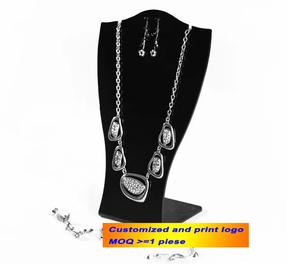 

Acrylic Necklace Dislay Stand Jewelry Showing Rack Pendant Holder Easel Shelf Mannequin Showcase