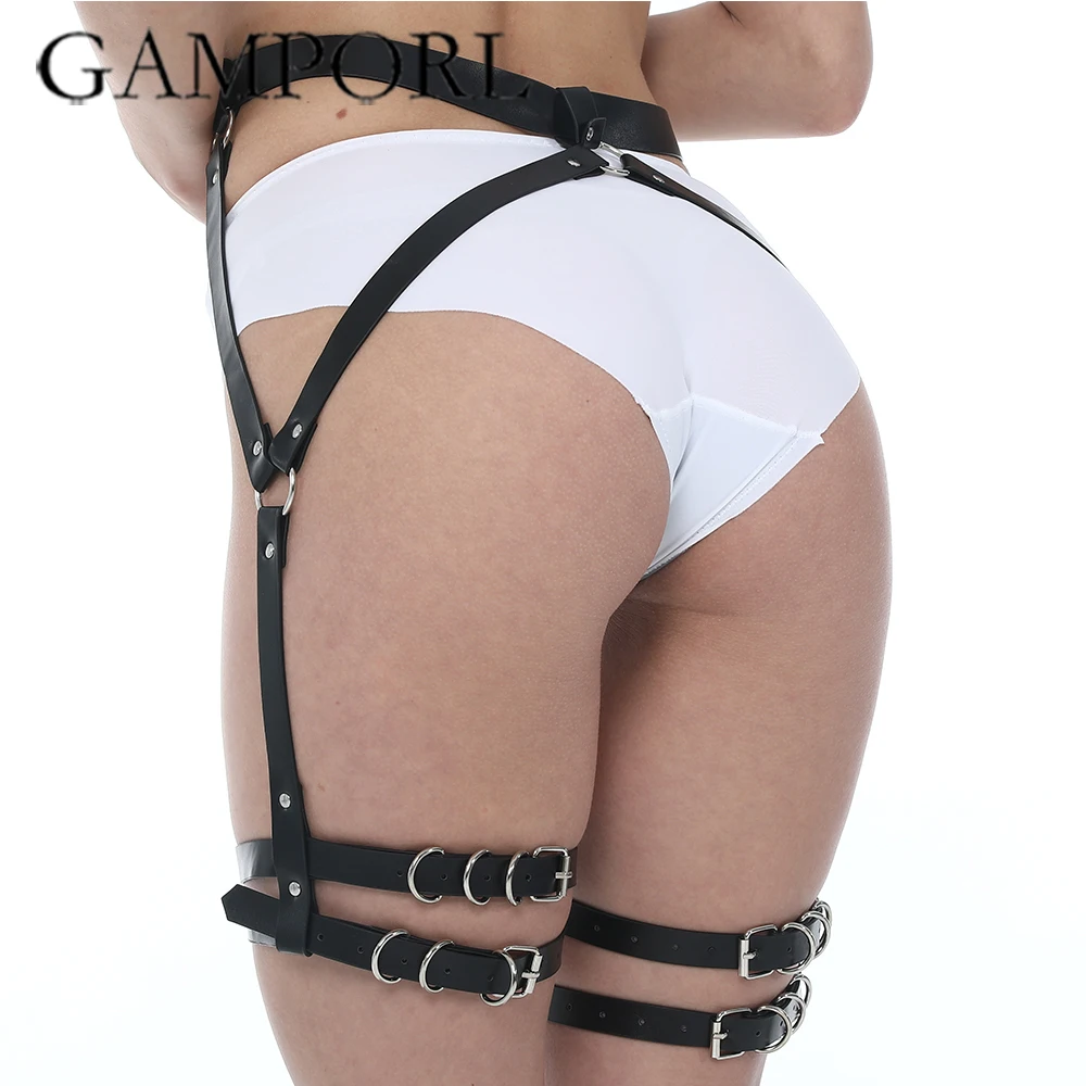 

Модные кожаные подвязки для женщин, сексуальные кожаные подвязки в стиле панк, готика, большие кожаные поясные ремни для тела, подтяжки для бедер, клетка