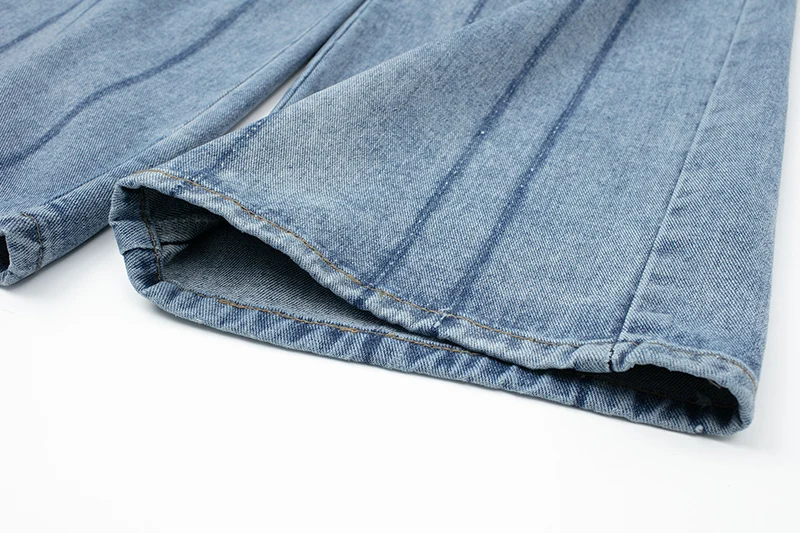 

Women Loose High Waist Wide Leg Jeans For Women Straight Striped Jean Femme Chic Cotton Pants New 2020 Trousers Streetwear WJ161