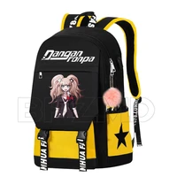 anime danganronpa junko chain backpack for women men usb charge canvas student mochilas for teenagers boys girls school bags
