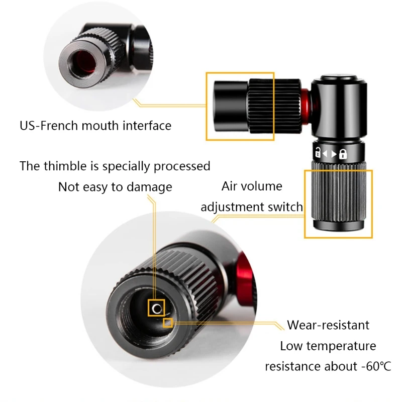

Road Bike Tire CO2 MiniInflator Bicycle Pump Nozzle Cylinder Valves Adapter Cycling Accessory