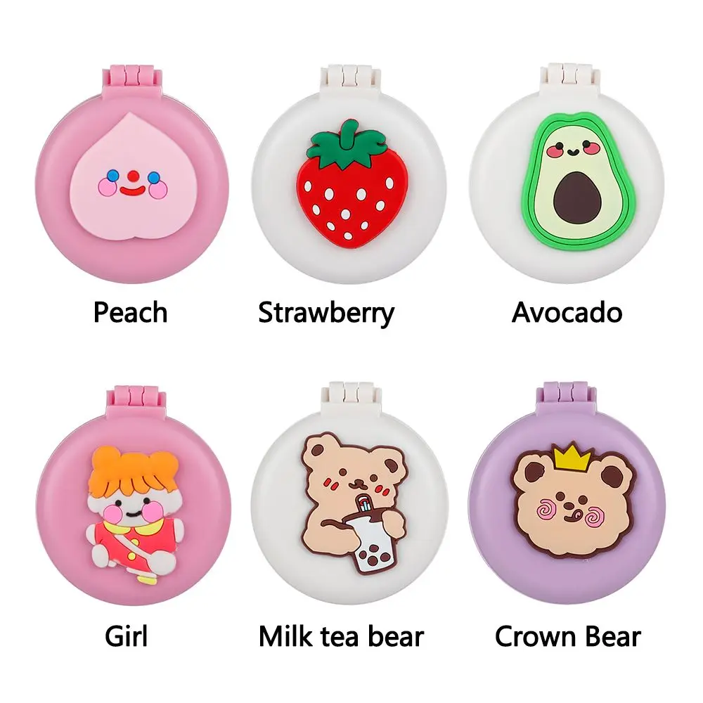 Складная расческа для волос 2-в-1 милая мультяшная портативная щетка с зеркалом