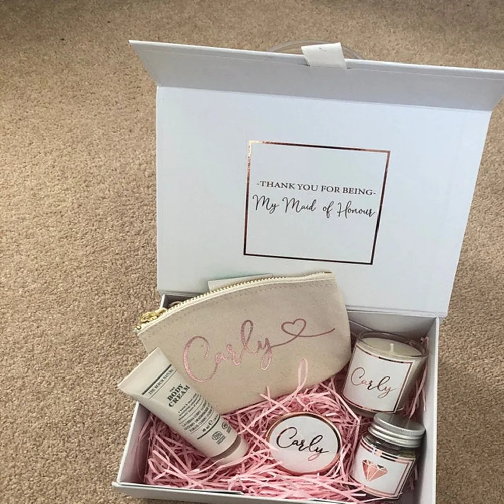 Золотая фольга невесты чтобы быть подарочной коробкой пользовательское имя