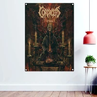 death metal artwork banner creepy background tapestry horror occult evil dark art wallpaper poster rock flags wall decoration
