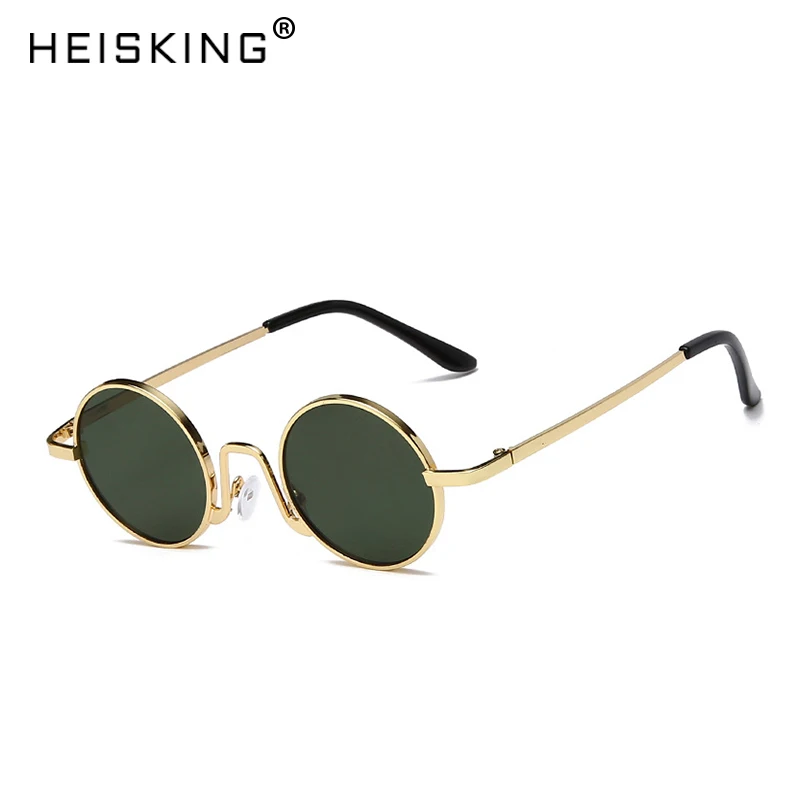 

HEISKING 2021 Retro Alloy Frame Sun Glasses Men Metal Steampunk Round Sunglasses Women Fashion Hip hop Eyewear