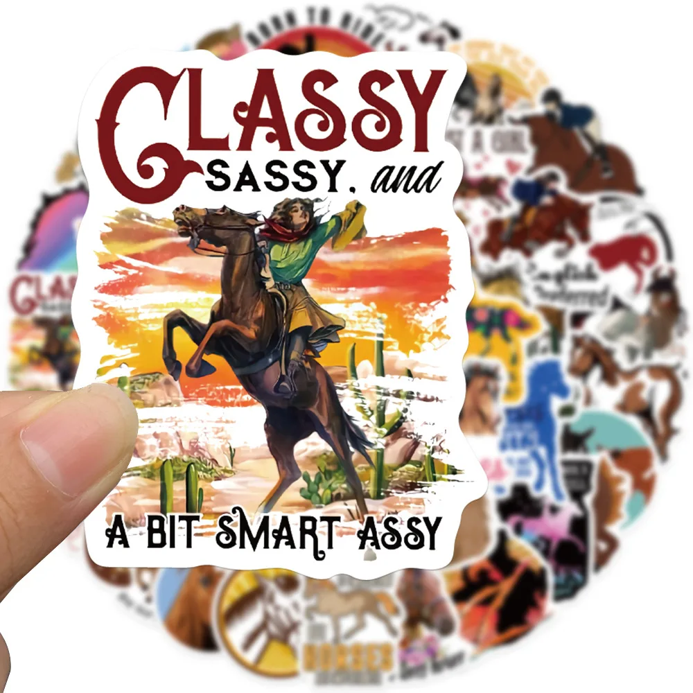 103050pcs horseman equestrian horse stickers aesthetic diy laptop phone luggage water bottle waterproof graffiti decal sticker free global shipping