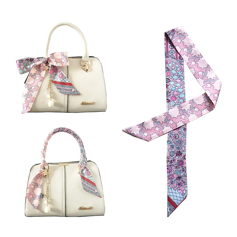 Роскошный длинный Новый узкий шарф Брендовая женская длинная шелковая сумка с