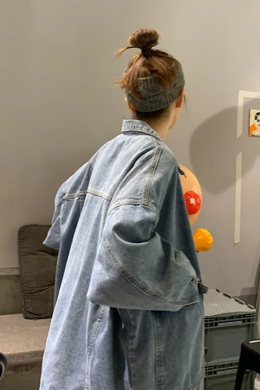 

Ins tide denim jacket women loose bf wind tooling jacket spring and autumn 2021 new Korean student denim jacket tide