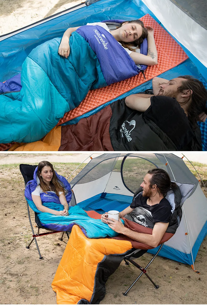 Naturehike спальный мешок Сращивание Сверхлегкий Открытый Кемпинг Водонепроницаемый сохраняет тепло три сезона спальный мешок для пешего туризма путешествия