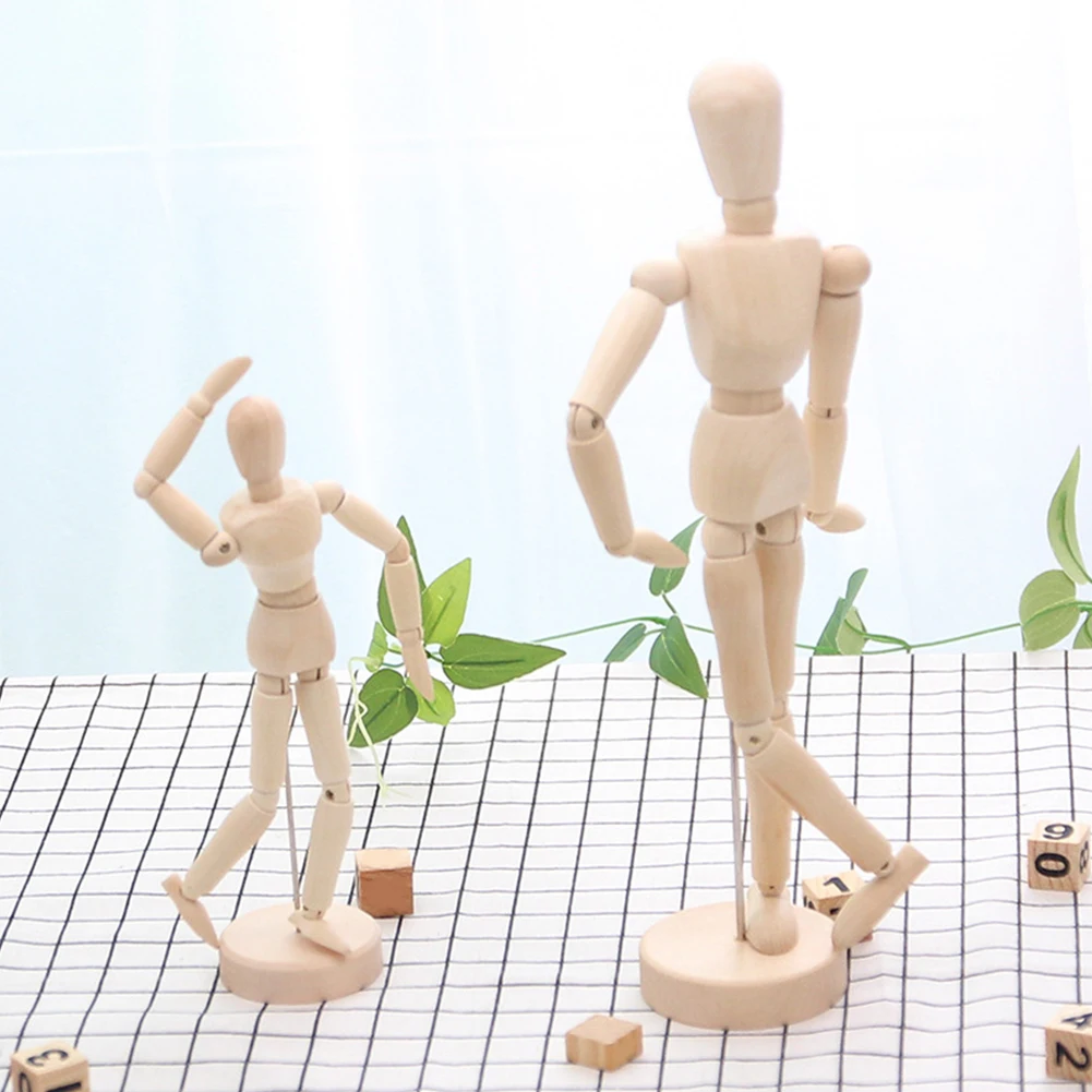 Регулируемый деревянный манекен ручная роспись художественный Рисунок эскизный