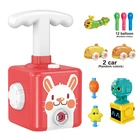 Новый мультфильм Мощность шар игрушечных автомобилей Обучающие игрушки науки игрушки Монтессори игрушки для экспериментов инерционная Запуск башня Машинки Игрушки для детей