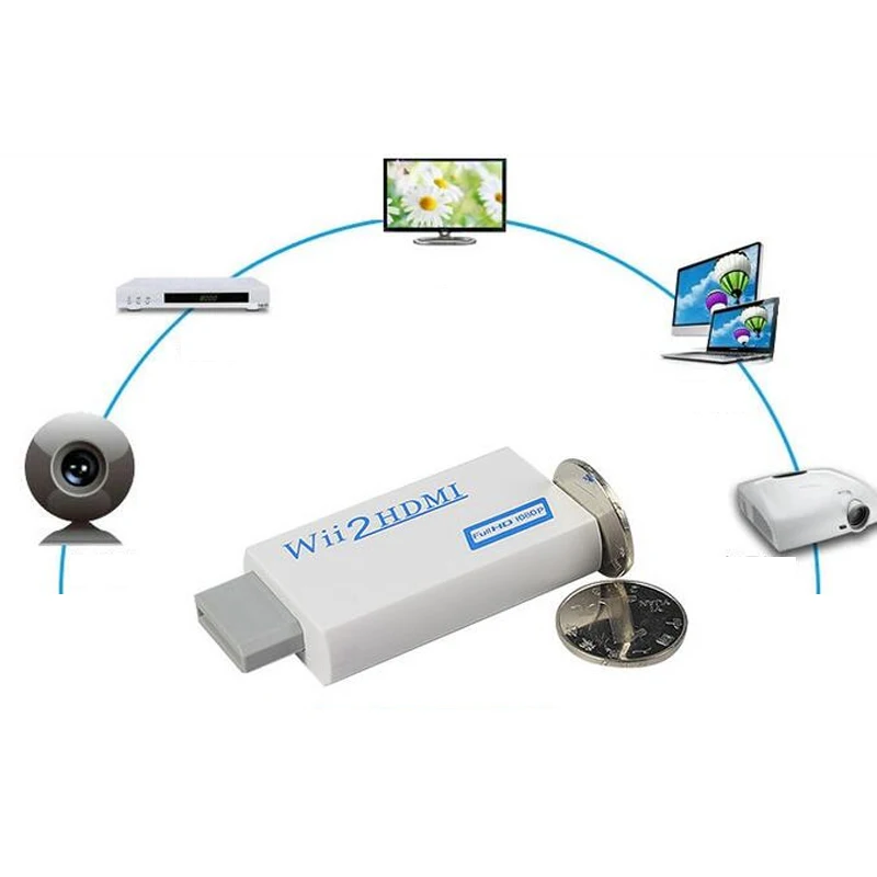 Адаптер 3 5 мм 1080p HD Wii в HDMI-совместимый адаптер переходник для ТВ аудиокабеля видео