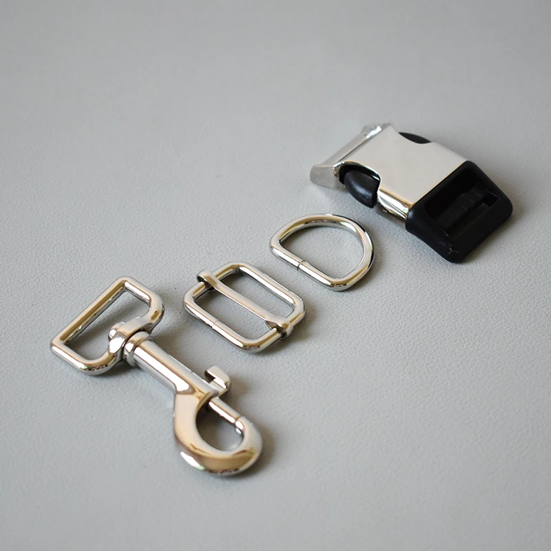 Juego de 20 hebillas de metal para Collar de perro, accesorios para Collar de perro, hebilla de Metal + anillo D + hebilla de tracci&oacute;n + cierre de perro> 4 Uds.-5