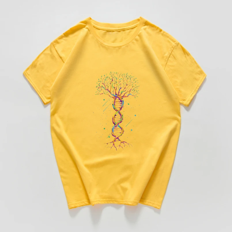 F413MT yellow Geek Gene tree, новинка, саркастическая забавная футболка для мужчин, научная химия, биология, география, уличная футболка классная футболка, homme - Цвет: F413MT yellow