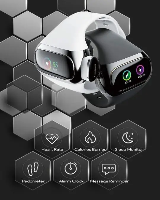 Наушники Aipower Wearbuds True Wireless фитнес-трекер 2 в 1 с Bluetooth 5 Aptx Ipx6 моно-режимом