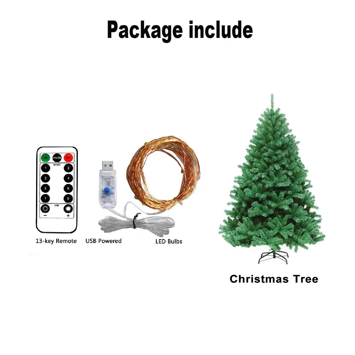 

1.8 Meter Artificial Christmas Tree Metal Stand Holder & 5M/10M/20M Multicolor String Light for Home Party Christmas Decortaion