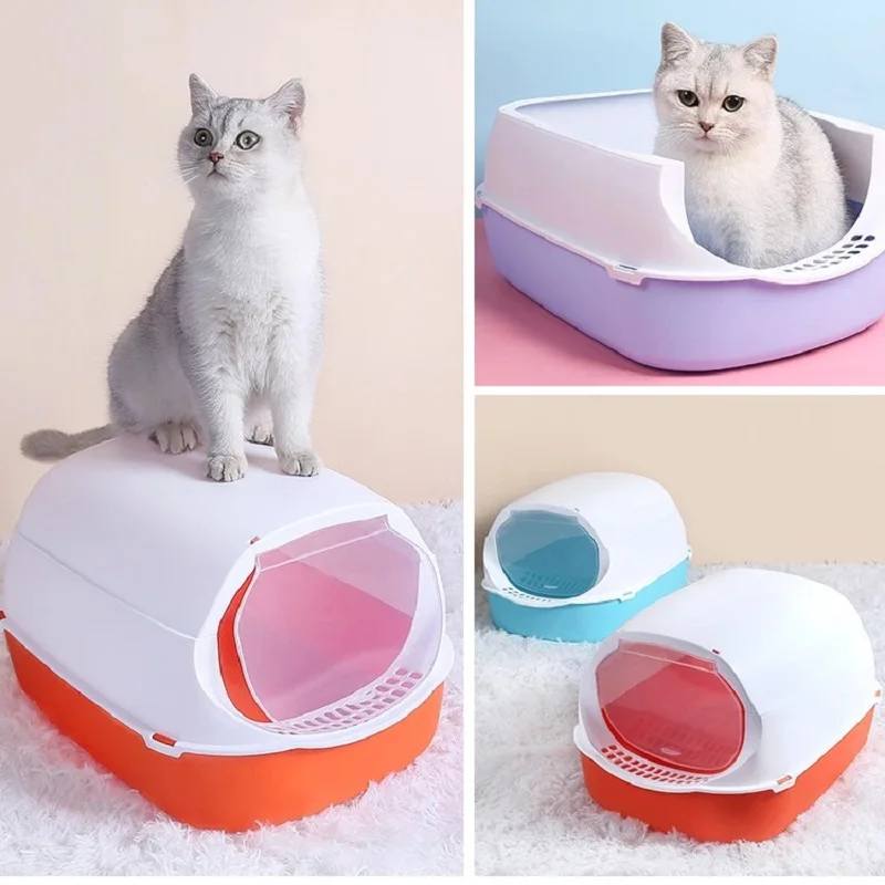 

Cat Litter Basin Fully Enclosed Cat Toilet Anti-Splash Litter Box Pet Cleaning Supplies Pet Toilet Litter Scoop