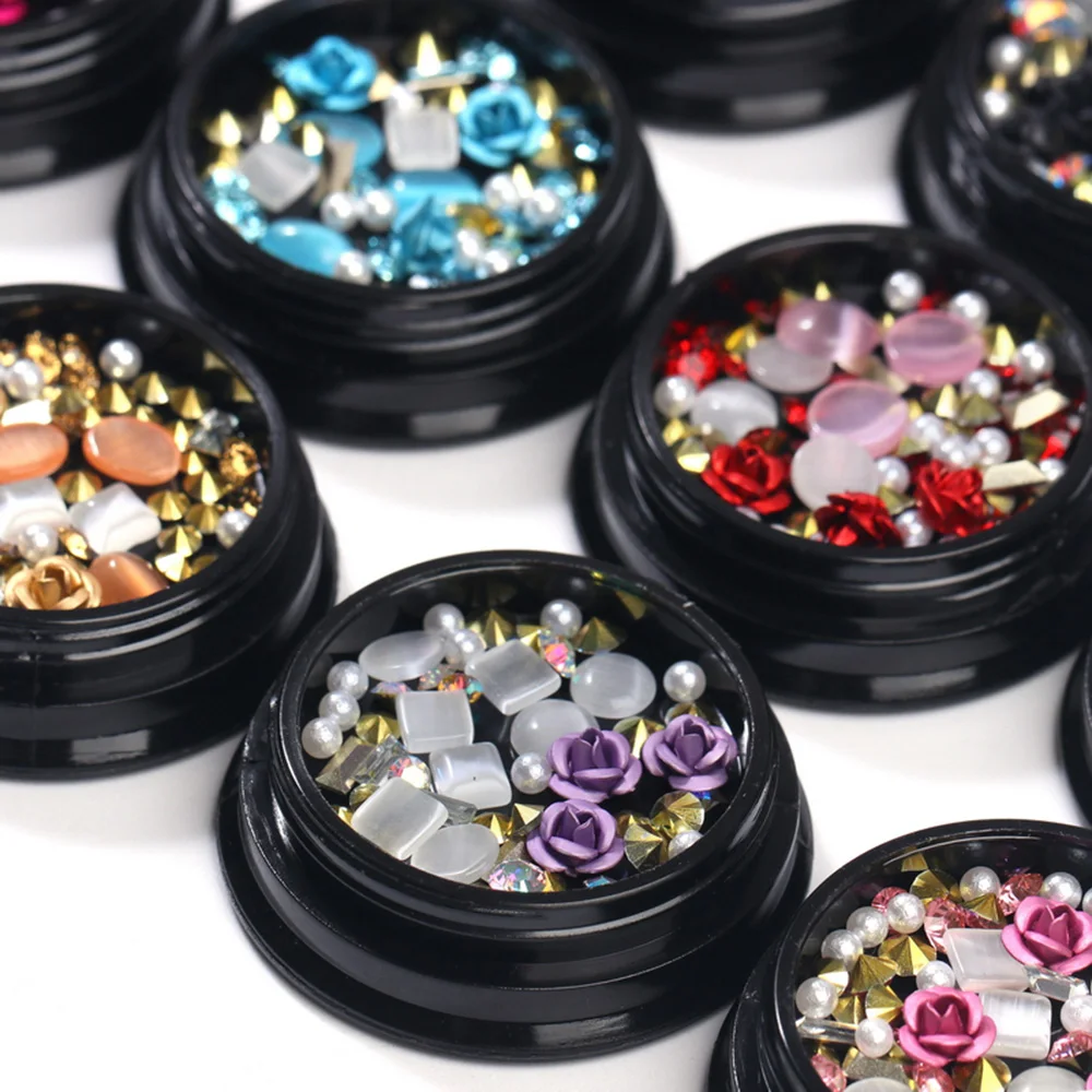 Стразы для дизайна ногтей драгоценные камни бусины наборы маникюра хрустальные