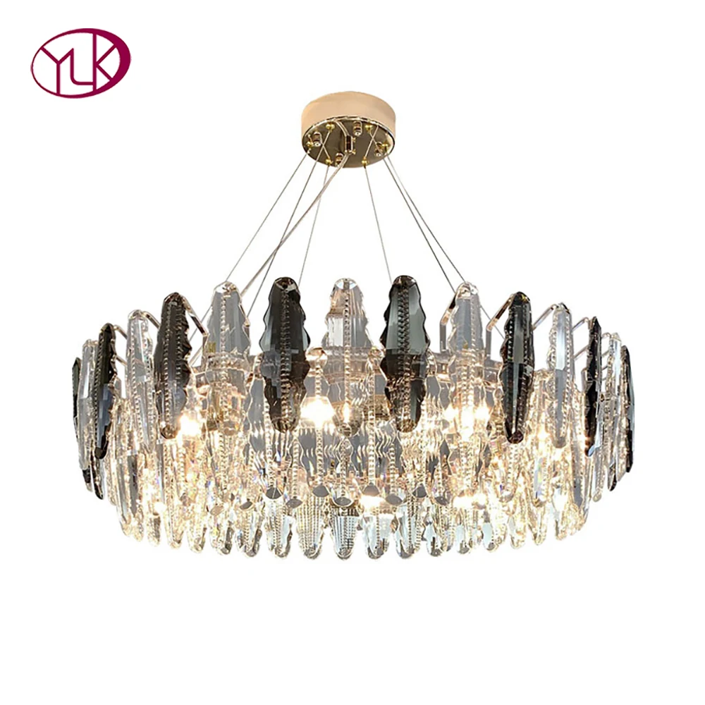 

Luxury modern lamp chandelier for living room round hanging crystal light fixtures home decor led cristal lighting