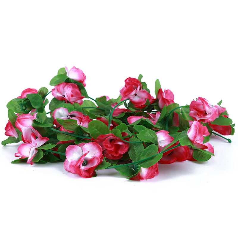 Artificial Flower Rose Vine Rattan Hanging Garland Silk Fake Flowers String Home Party Wedding Decoration | Дом и сад