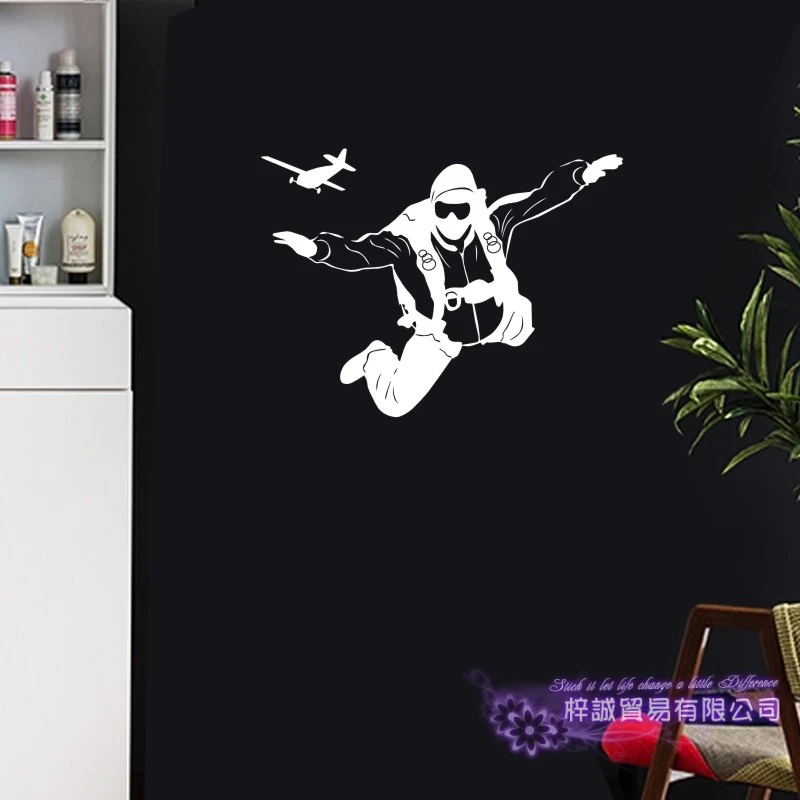

Skydive Sticker Parachute Car Decal Extreme Sports Posters Vinyl Wall Decals Parede Decor Mural Air Flight Sticker