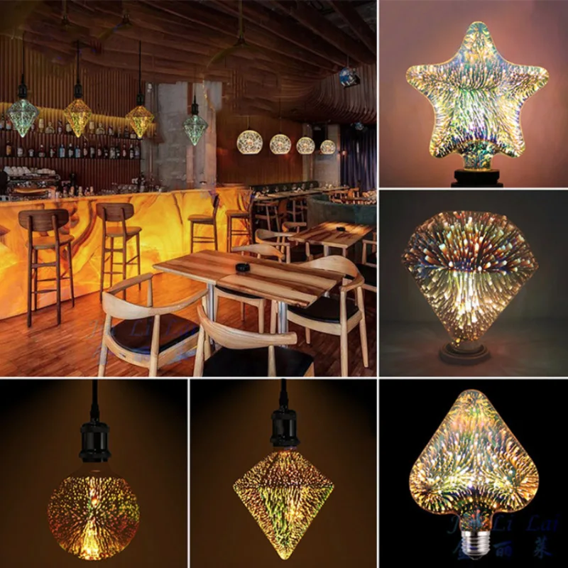 

Colorful Light Bulb E27 220V Room Decoration Bar Star Light Bulb Atmosphere Romantic Lamp Bulb Holiday Decoration for Home Party