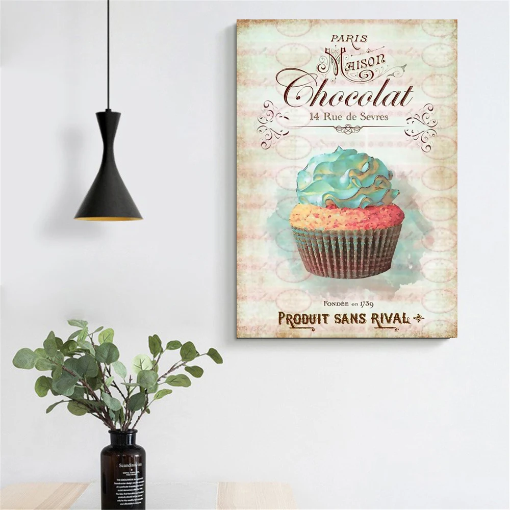 

Printed Painting Wall Art Poster Modular Nordic Dessert Cake Macaron Canvas Modern Style Home Decoration Pictures Living Room
