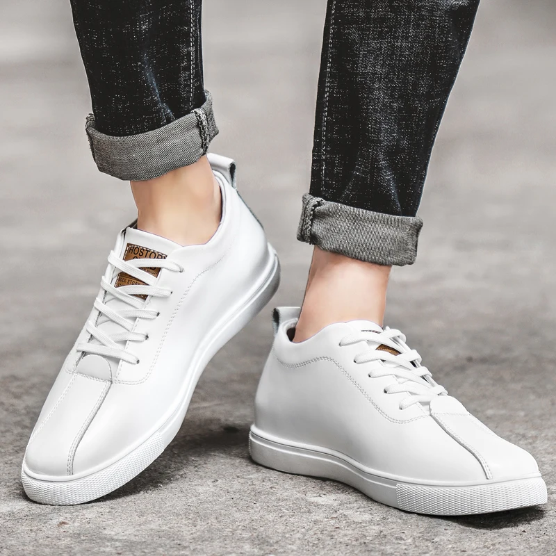 Кроссовки мужские из натуральной кожи Повседневная дышащая обувь на плоской