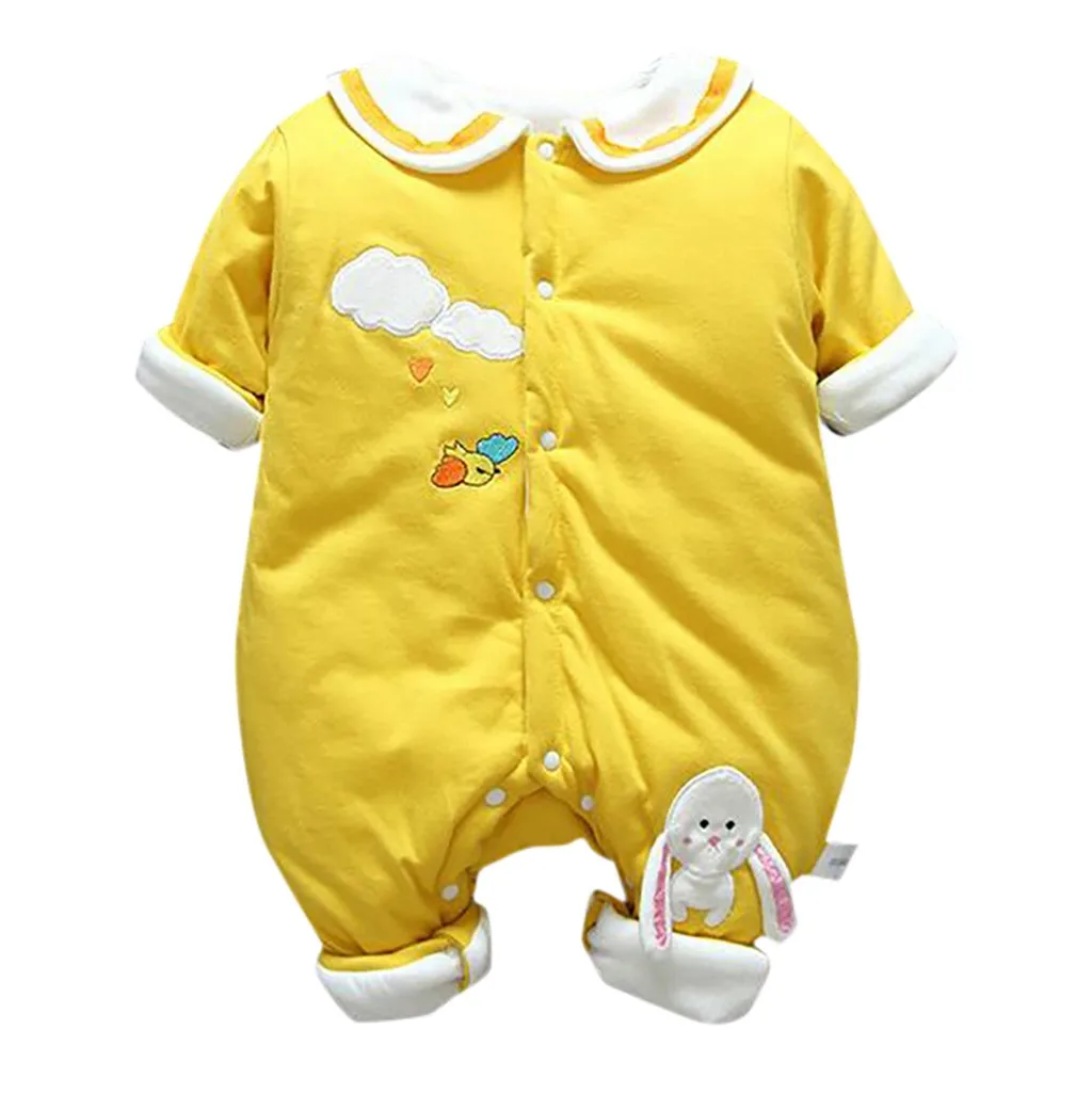 Зимний комбинезон с длинными рукавами и принтом милого кролика для маленьких