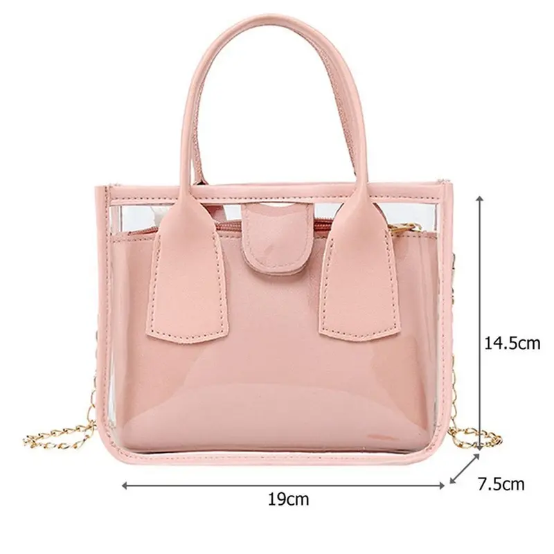 

Casual PVC Transparent Shoulder Bag Women Jelly Handbag Small Chain Crossbody Bags Fashion Travel Clutch Phone Totes 2020