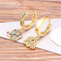 new luxury design copper cubic zirconia elephantbutterfly heartevil eyecrownhorn women dangle earrings jewelry party gift