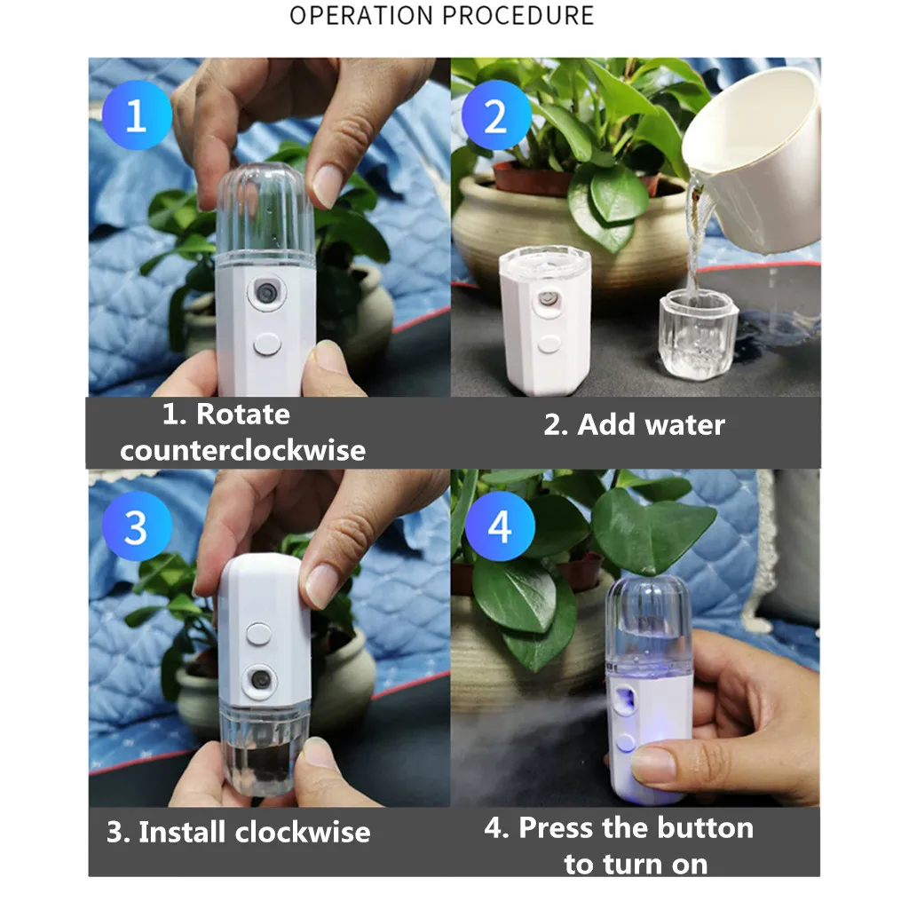 Портативный USB домашний ручной нано спрей для лица распылитель увлажняющий