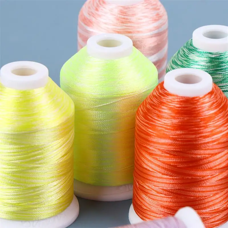 

12 Rolls 12 Colors Computer Embroidery Threads Kit Cross Stitch Threads Durable Weaving Threads 2 Strands 1000M