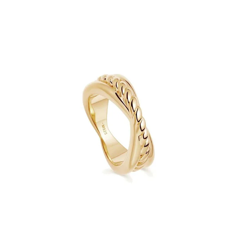 

Vintage Couple Ring Sets Stainles Steel Jewelry for Women Twist Braid 18k Gold Plated Rings for Girls Geometric Men's Ring 2021