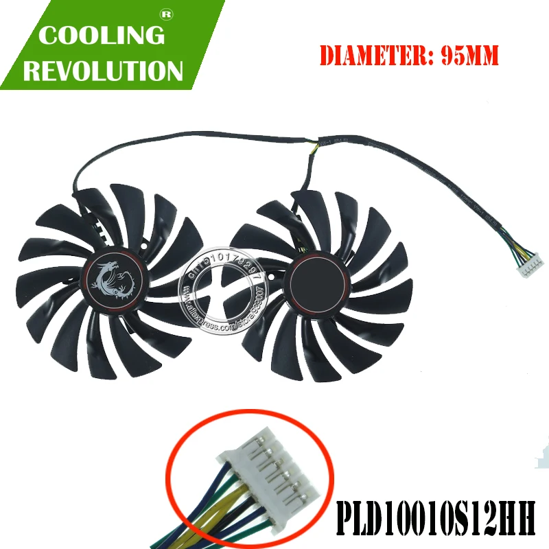 Фото 2 шт./компл. PLD10010S12HH графический вентилятор для MSI GTX 980Ti 980 970 960 950 R9 380 R9 390 R9 390X №3