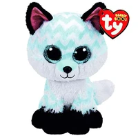 25cm ty beanie boos ice blue fox big eyes soft kids doll plush stuffed animals plush toy birthday christmas gifts