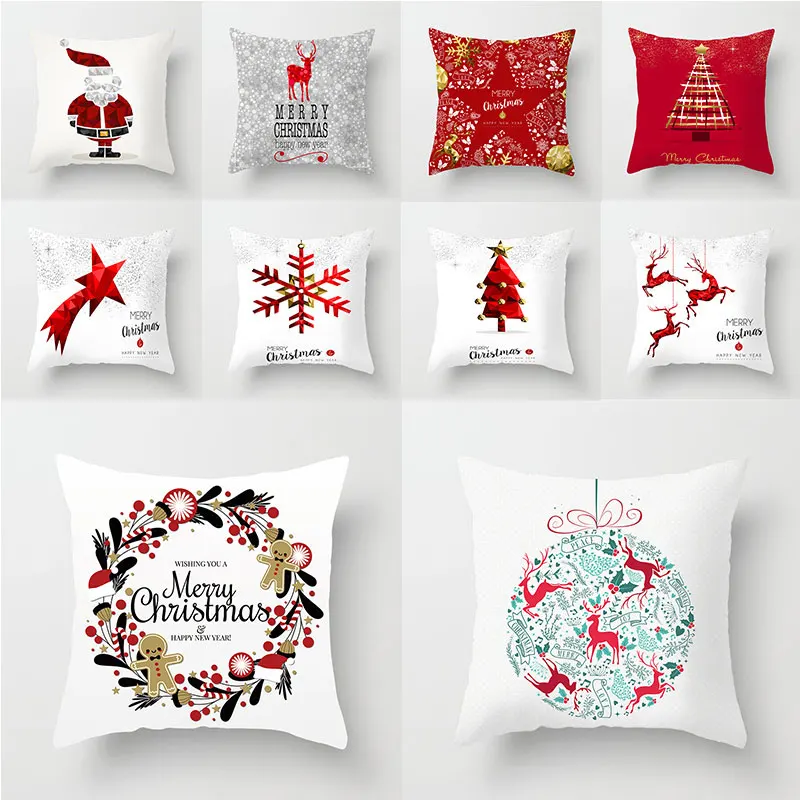 

Christmas Pillow Case Fashion Home Supplies Square Cushion Cover Throw Pillows Covers Geometric Pillowslip Refreshing Car Decor