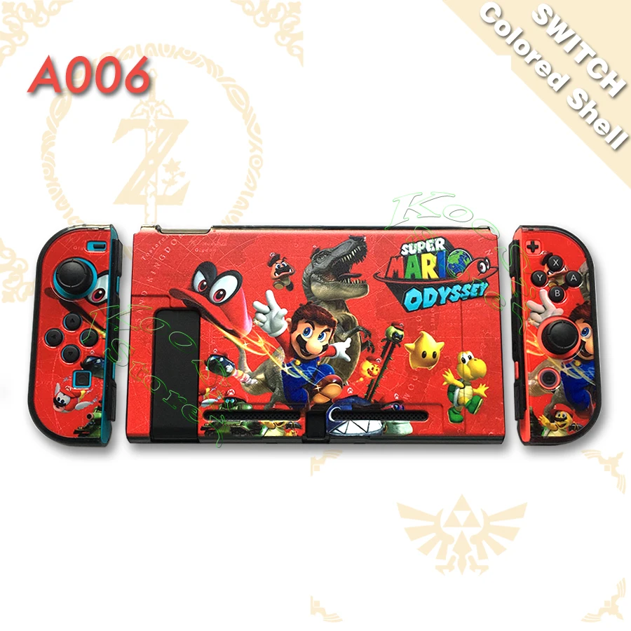 A006 Nintendos переключателя Nintend тонкий защитный жесткий чехол с откидной крышкой Nintendoswitch перечисленные с украшением в виде кристаллов в виде ракушки для палочек для Nitendo переключатель кожи - Цвет: A006