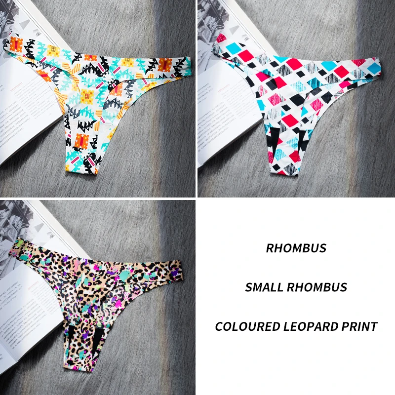 Color 1 J-BOX, 3 шт./лот, женское Бесшовное нижнее белье, леопардовые трусы, стринги, сексуальные дышащие трусики, женские стринги, прозрачные стринги, нижнее белье - Цвет: Color 1