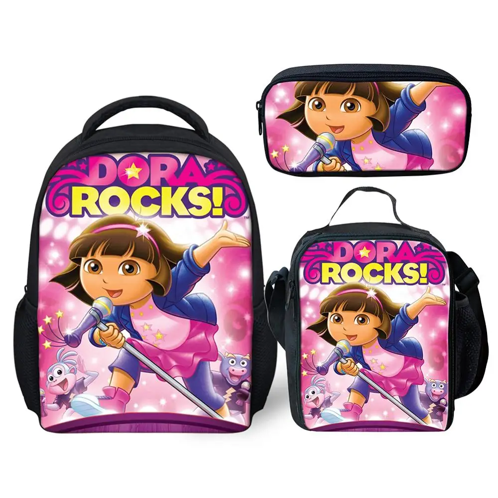 Для маленьких девочек школьная сумка 3 шт./компл. для детей с изображением героев